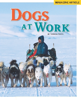 Photograph of the title page of the selection “Dogs at Work”