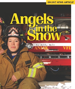 Photograph of the title page of the selection “Angels in the Snow”