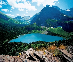 Melting snow and ice formed this lake in Glacier National Park.