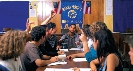 Photograph of students at a student council meeting