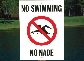 Photograph of a “no swimming” sign