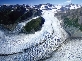 Photograph of a slow-moving river of ice (a glacier)