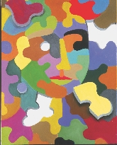 Illustration of a puzzle showing an abstract face