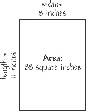 Illustration of rectangle showing its length and width