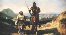 Illustration of a knight and his squire traveling together