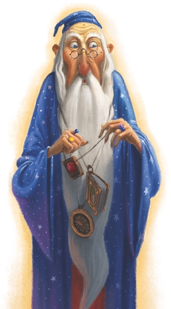 Illustration of the wizard saying a spell