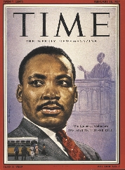 Photograph of Time magazine with King on its cover