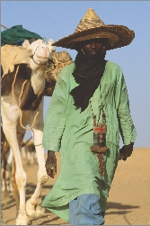 The man covers his head to protect it from the heat.