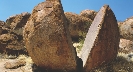 Photograph of a boulder that has split in half