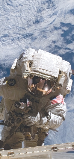 Without a protective space suit, astronauts would not be able to survive on space stations.