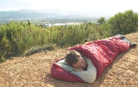 On Earth, we sometimes sleep in sleeping bags—but they are always on the ground.