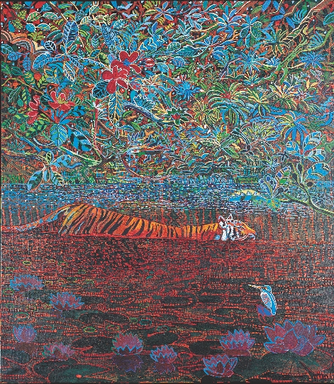 The Tiger’s Garden, 2006, Alfredo Arreguin. Oil on canvas, private collection.