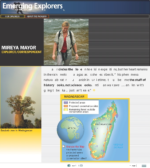 Photograph of fifth page of web site article about Mireya Mayor