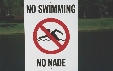 Photograph of a “no swimming sign”