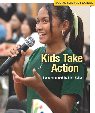 Photograph of the selection 3 title page, “Kids Take Action”