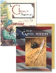 Photograph of the title pages for “The Clever Magistrate” and “The Constitution.”