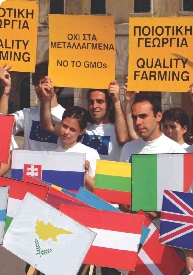 Activists unite in Greece to protest against genetically modified food.