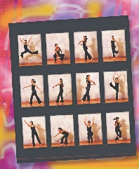 Photographs in sequence of a person dancing