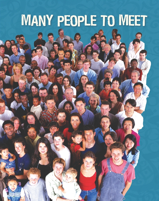 Photograph of the title page, “Many People to Meet”