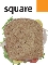 Photograph of a sandwich showing its square shape