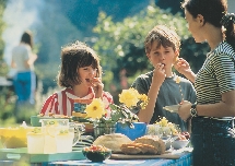 These kids like their lunch.