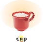 Photograph of a cup with label. The “u” is underlined.