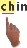 Illustration of a finger pointing to “ch” in the word “chin.”