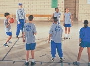 Photograph of students in a gym