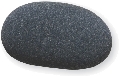 Photograph of a smooth, round, black rock