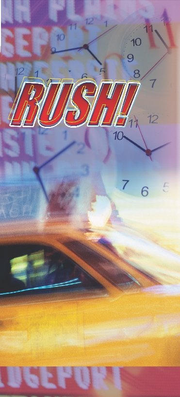 Photograph of the title page of the story, “Rush”