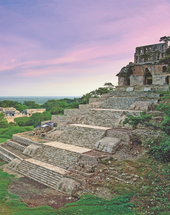 Photograph of ancient Maya buildings