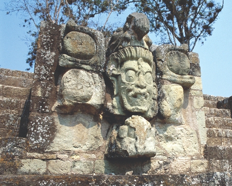 The Maya used stone to make art like this.