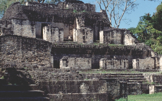 The Maya once lived in stone buildings like this.