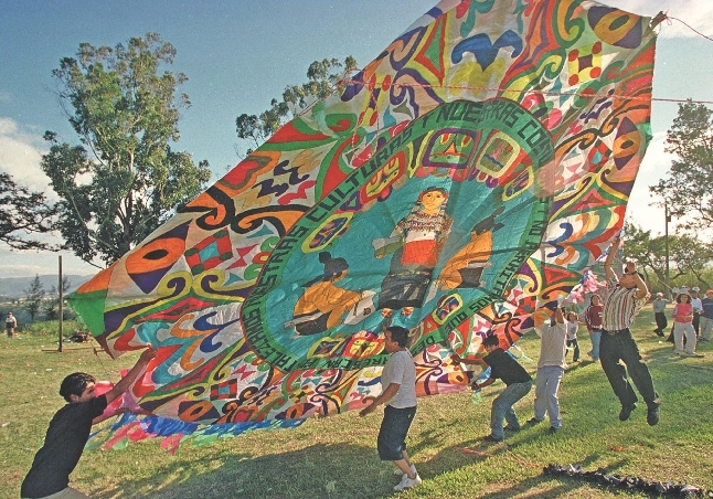 In ancient times, the Maya liked to fly giant kites. The Maya still fly kites today.