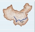 Illustration of an outline map of China