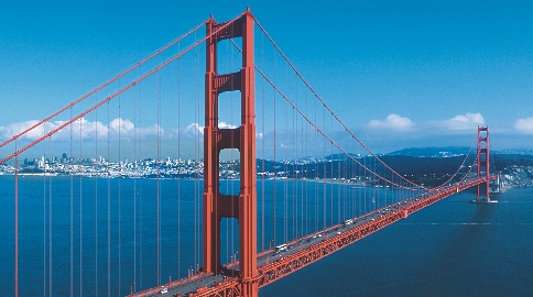 People come to San Francisco to see the Golden Gate Bridge.