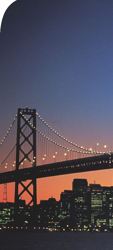 A view of San Francisco at night.