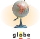 Illustration of a globe with the word “globe” below