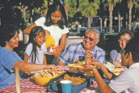 Families like to eat together.