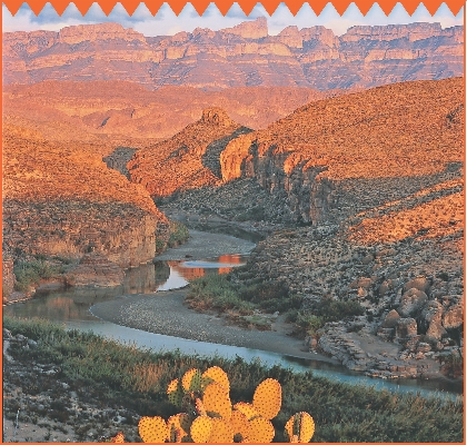 The Rio Grande River flows through Big Bend National Park in Texas.