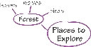 Illustration of words added to the map that describe “Forest”