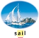 Photograph of a sailboat with word “sail” below and “ai” underlined