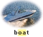 Photograph of a speed boat with word “boat” below and “oa” underlined