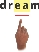 Illustration of a finger pointing to “ea” in the word “dream”