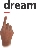 Illustration of a finger pointing to “d” in the word “dream”