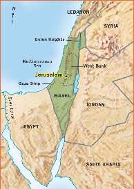 This map shows where Israel is located.