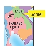 A border divides one country from another. The black lines on this map show borders.