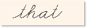 Illustration of the correct way to write the cursive word that