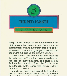 Photograph of the first page of a chapter with the heading “The Red Planet”