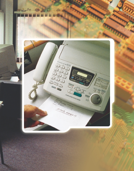 photograph of a message being received from a fax machine